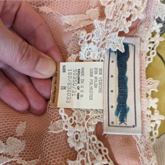 vintage 80s does 20s Jessica mclintock pink and ivory lace maxi dress sz m euc - Picture 6 of 9